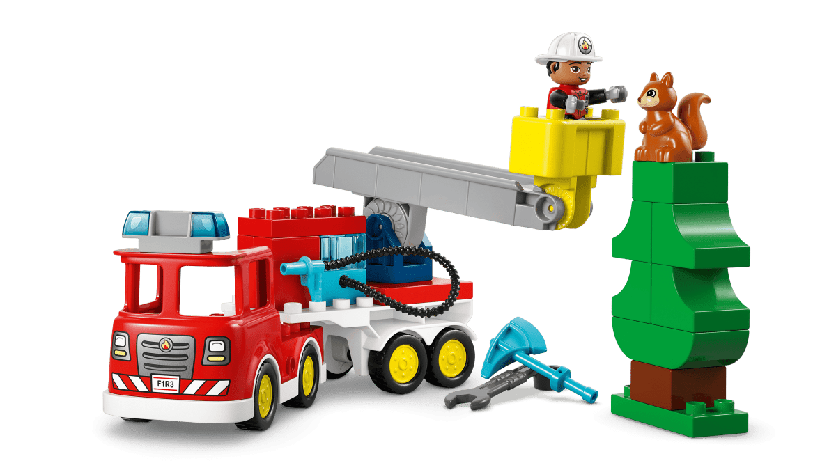 LEGO® DUPLO® Camion de pompier avec lance et pompier – Jeu de construction 2 ans+ - Ensembles de jeu - Boutique LeoLudo - LEGO