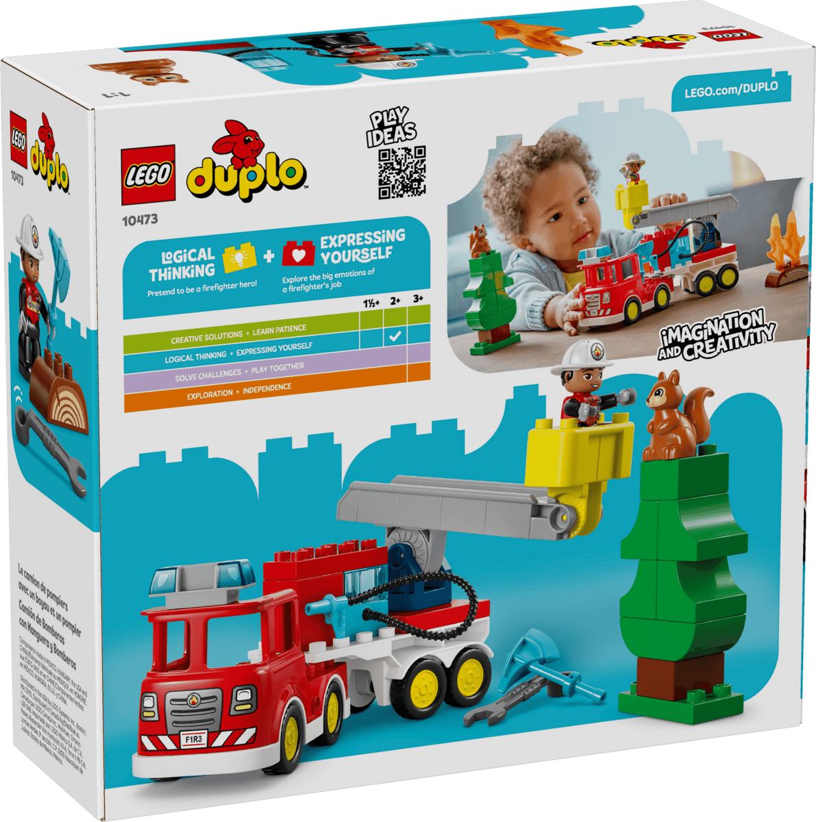 LEGO® DUPLO® Camion de pompier avec lance et pompier – Jeu de construction 2 ans+ - Ensembles de jeu - Boutique LeoLudo - LEGO