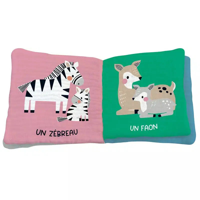 Livre d'éveil en tissu - Les bébés animaux-Auzou-Boutique LeoLudo