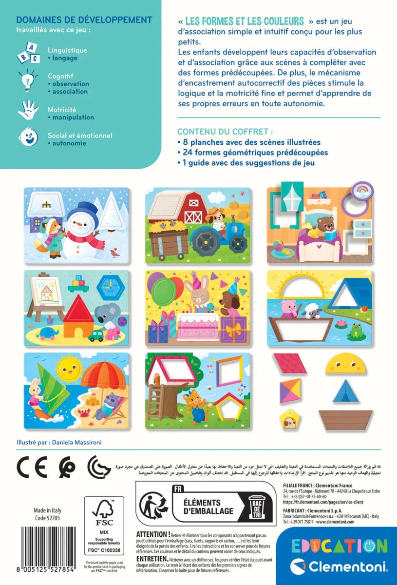 Les formes et les couleurs – Jeu éducatif -Jeux éducatifs- Boutique LeoLudo-Clementoni