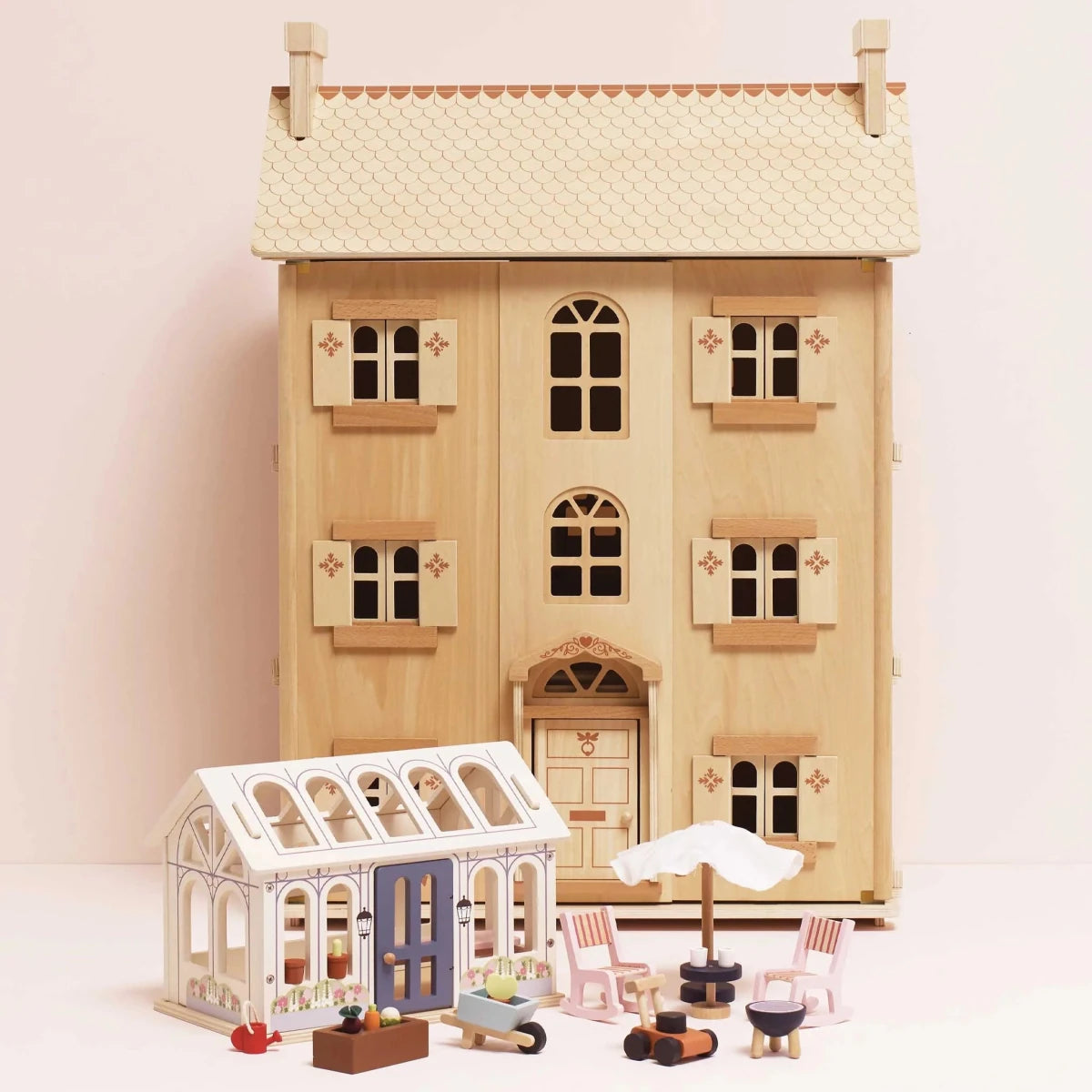 Maison de poupée en bois naturel - Maisons de poupée - Boutique LeoLudo - Le Toy Van