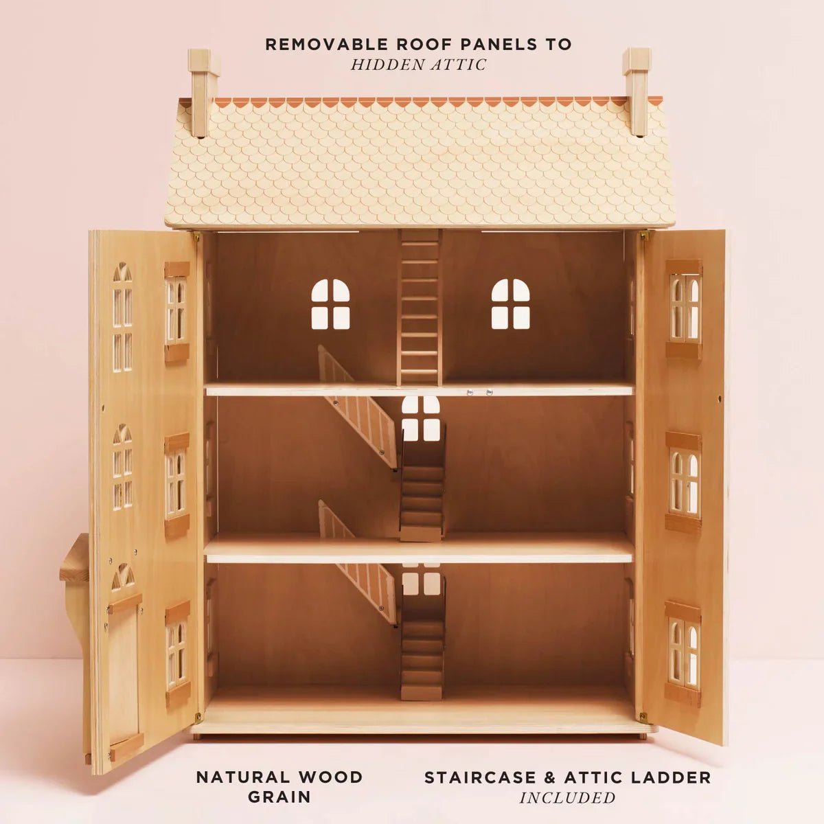 Maison de poupée en bois naturel - Maisons de poupée - Boutique LeoLudo - Le Toy Van