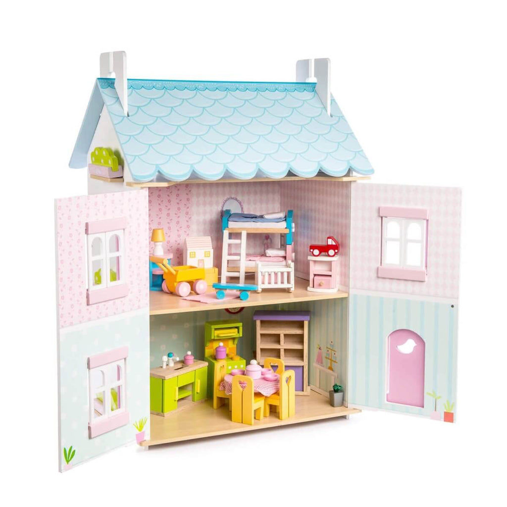 Maison de poupée meublée - Blue Bird Cottage (37 pcs.)-Le Toy Van-Boutique LeoLudo