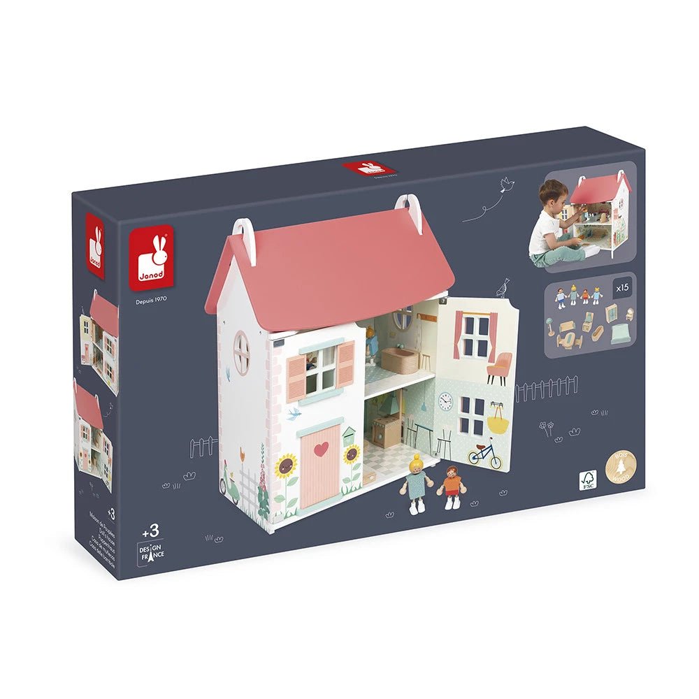 Maison de poupée meublée Mademoiselle (15 pcs.) -Maisons de poupée- Boutique LeoLudo-Janod