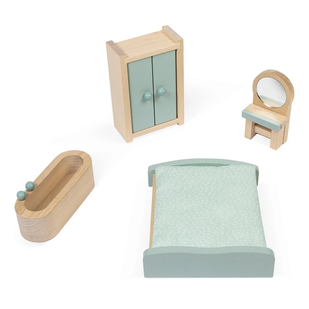 Maison de poupée meublée Mademoiselle (15 pcs.) -Maisons de poupée- Boutique LeoLudo-Janod