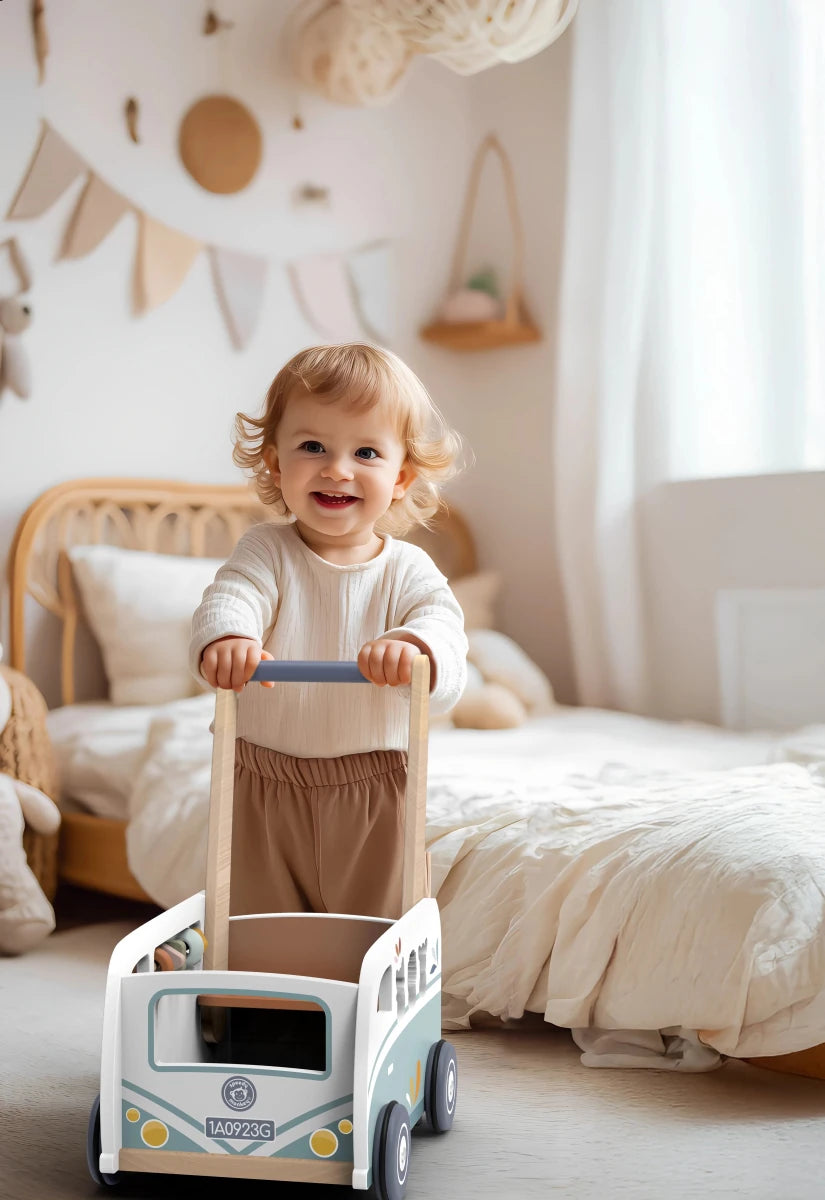 Marchette multi - activités en bois – Van - Jouets d'éveil - Boutique LeoLudo - Speedy Monkey