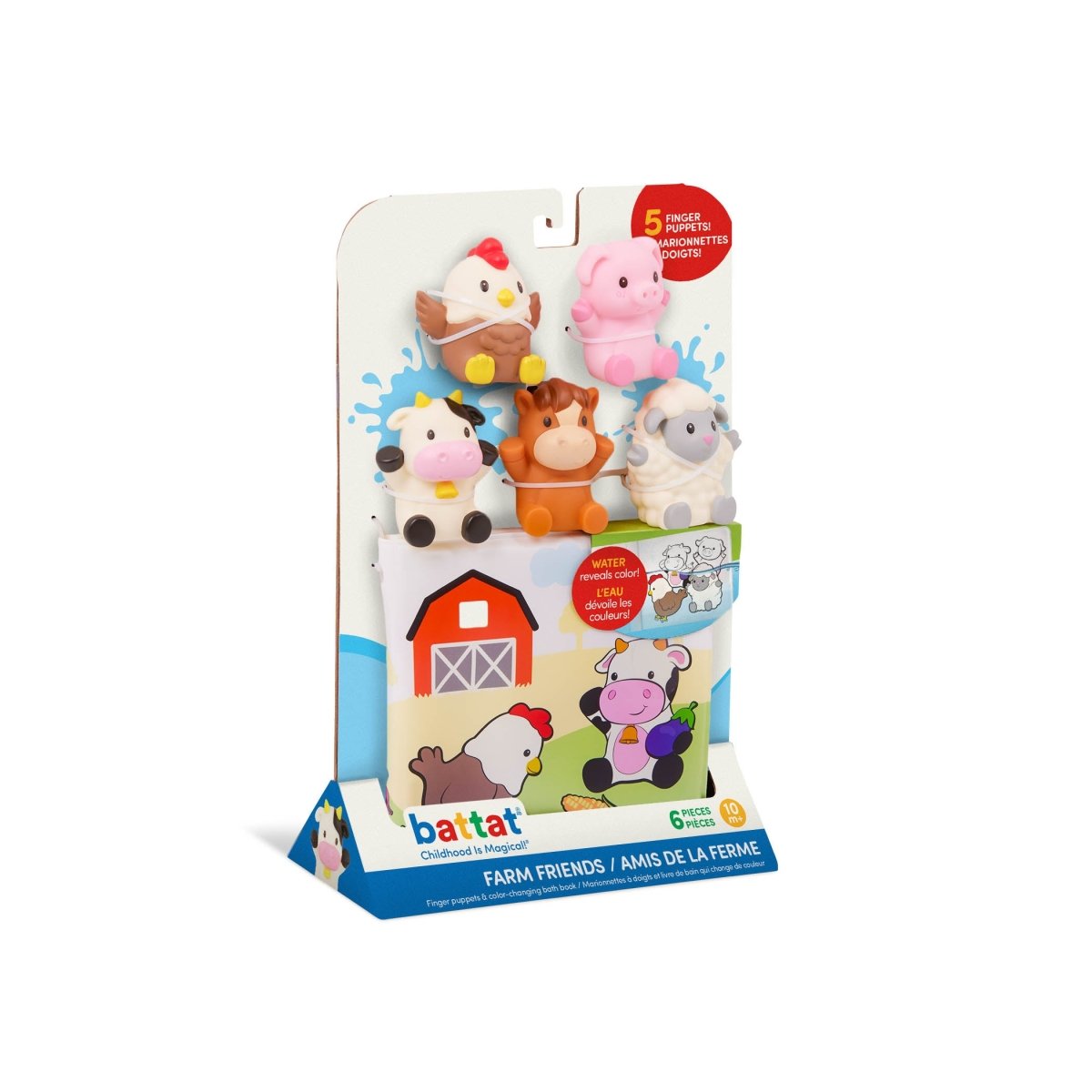 Marionnettes à doigt Farm Friends avec livre de bain -Marionnettes- Boutique LeoLudo-Battat