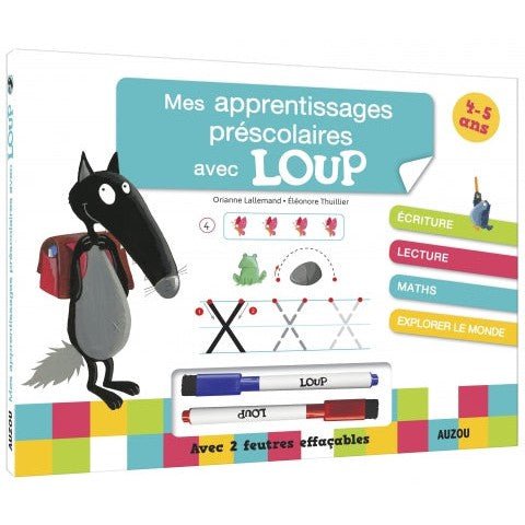 Mes apprentissages préscolaires avec Loup - Cahiers d'activités - Boutique LeoLudo - Auzou