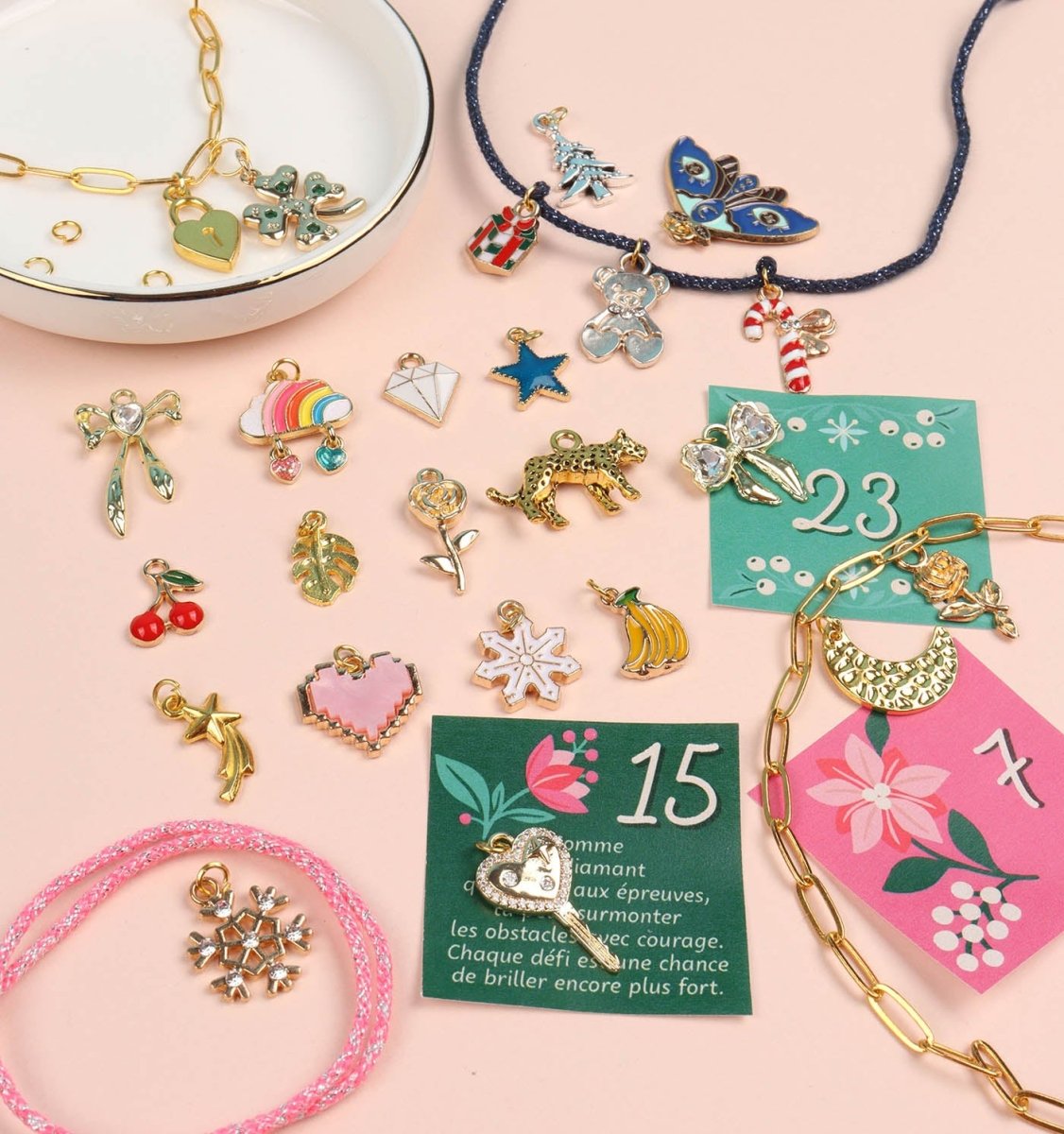 Mon calendrier de l'Avent bijoux - 24 charms à découvrir -Art & bricolage- Boutique LeoLudo-Auzou