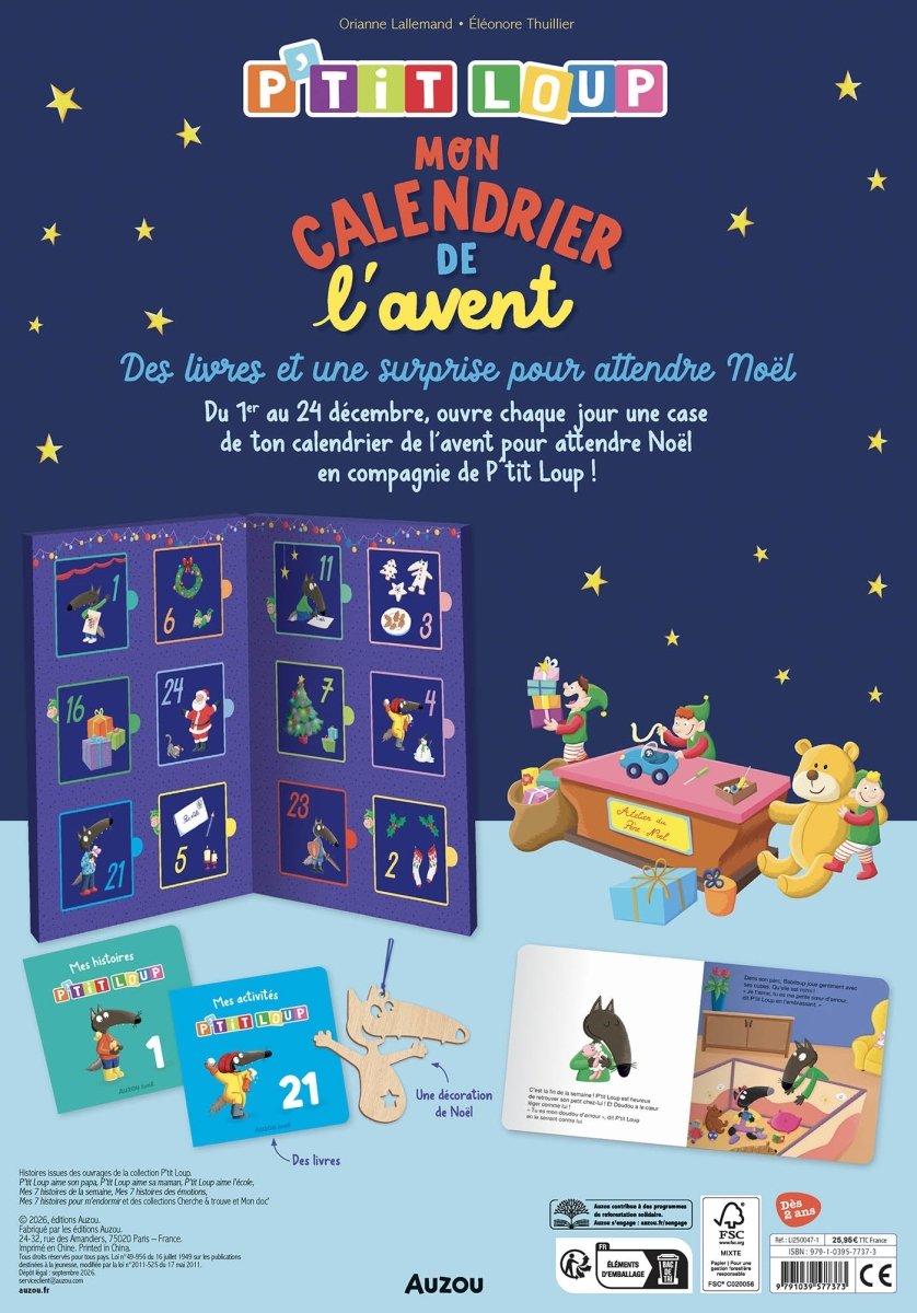 Mon calendrier de l'Avent P'tit Loup (édition 2026) -Livres- Boutique LeoLudo-Auzou
