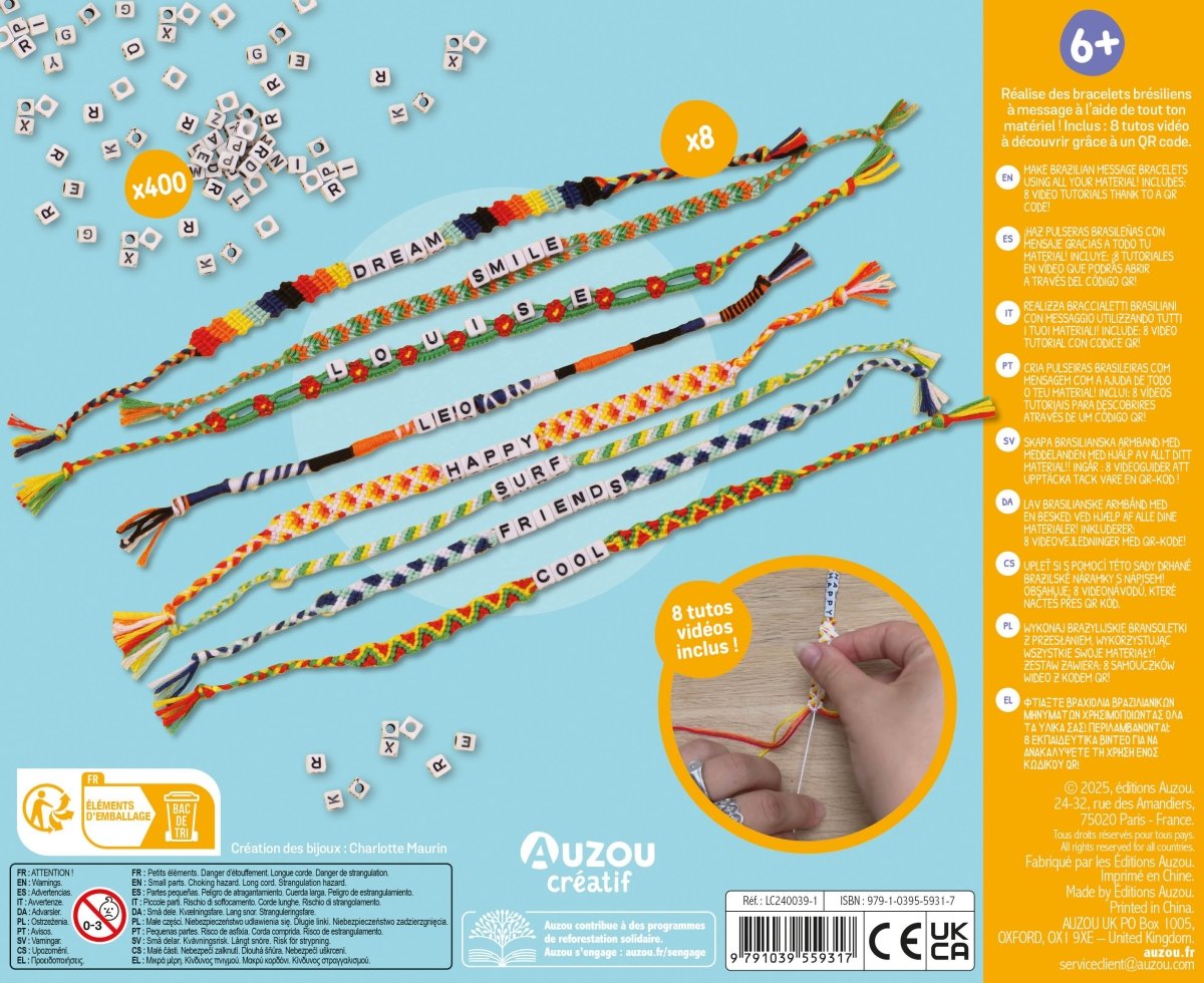 Mon coffret d'artiste - Mes bracelets brésiliens à messages - Art & bricolage - Boutique LeoLudo - Auzou