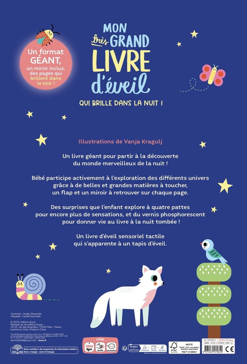 Mon très grand livre d'éveil qui brille dans le noir -Livres d'éveil- Boutique LeoLudo-Auzou