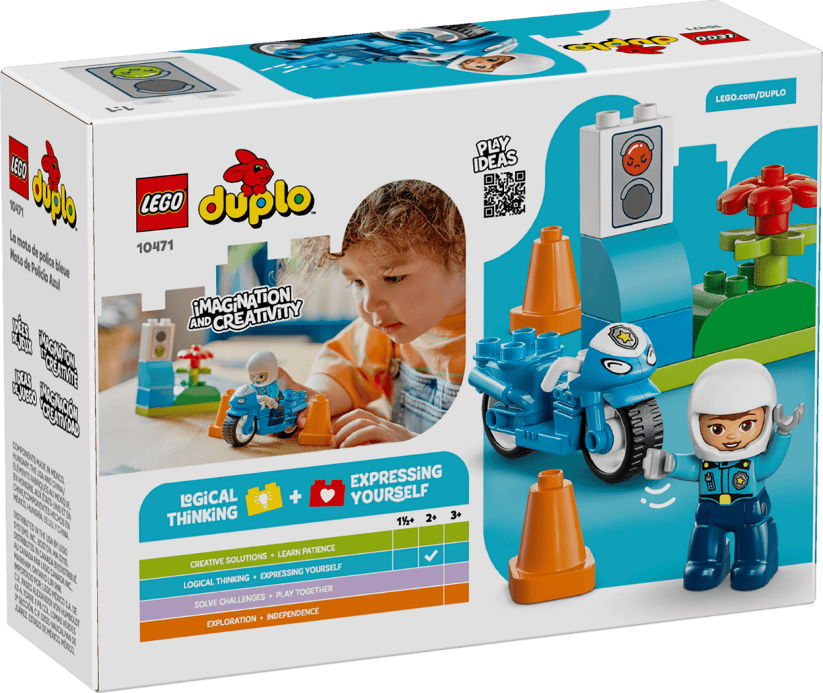 Moto de police bleue – LEGO DUPLO (11 pcs) - Ensembles de jeu - Boutique LeoLudo - LEGO