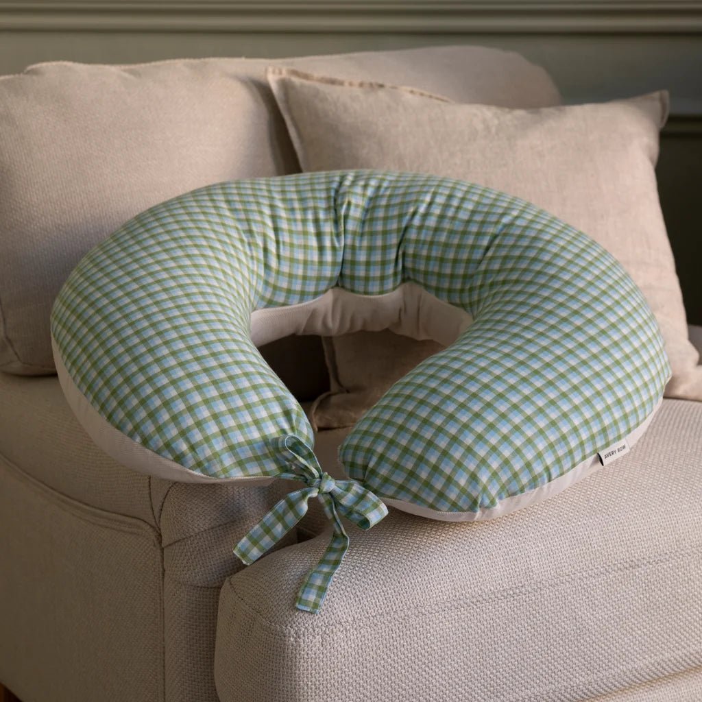 Oreiller d'allaitement Greenhouse Gingham -Allaitement- Boutique LeoLudo-Avery Row