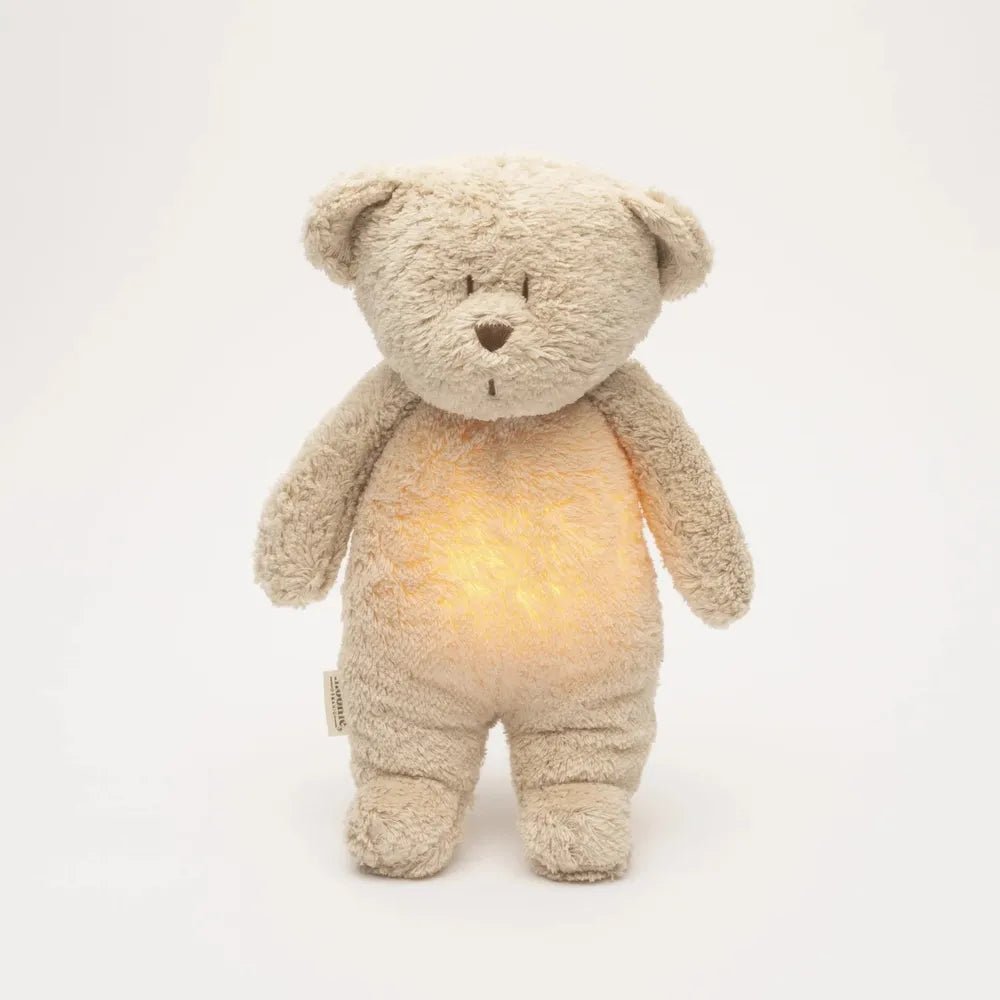 Ourson Sable Moonie – Peluche sonore biologique avec veilleuse - Jouets d'éveil - Boutique LeoLudo - moonie