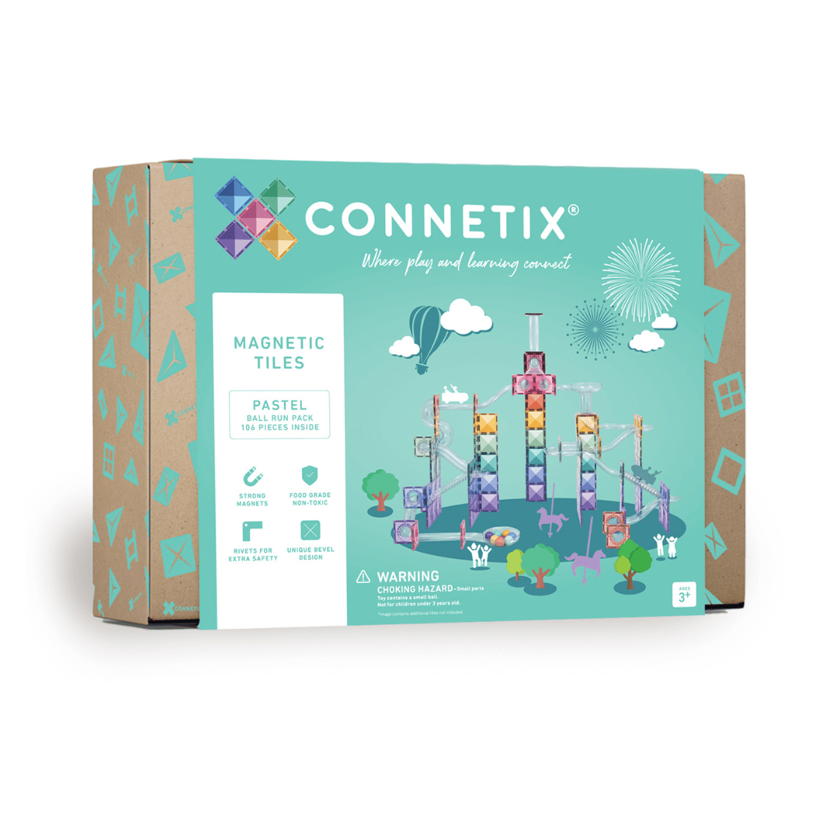 Parcours de balle Pastel Connetix (106 pcs) - Jeux de construction - Boutique LeoLudo - Connetix