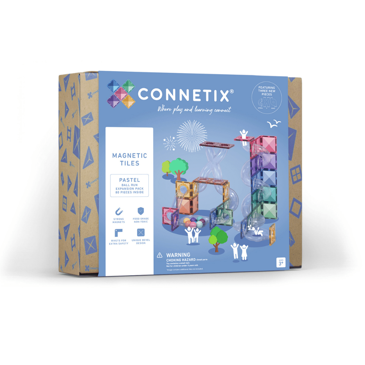Parcours de balle Pastel Expansion Connetix (80 pcs) -Jeux de construction- Boutique LeoLudo-Connetix