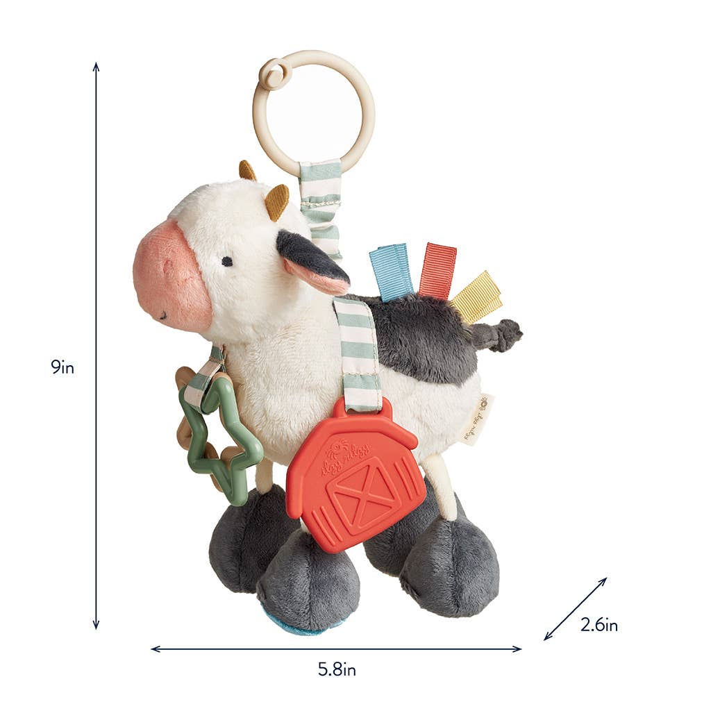 Peluche d’activités sensorielle bébé – Vache Itzy Friends Link & Love™ - Jouets d'éveil - Boutique LeoLudo - Itzy Ritzy Canada