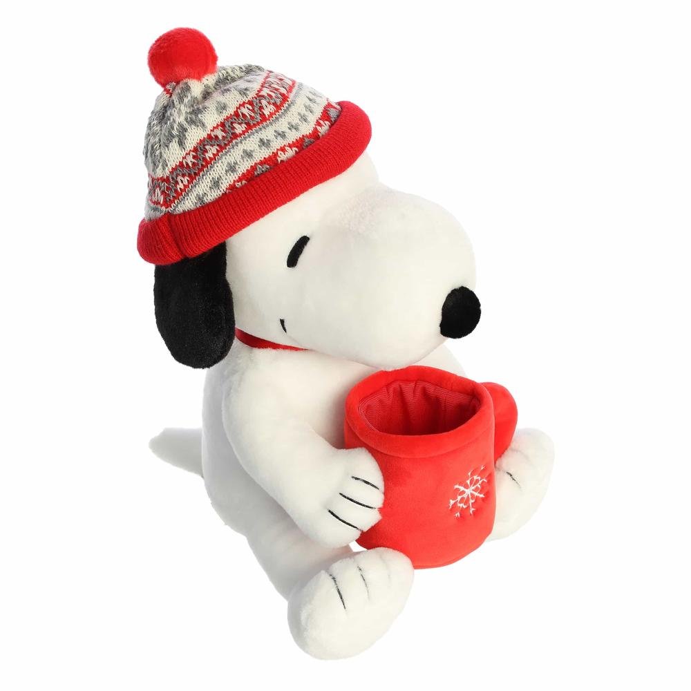 Peluche de Noël Snoopy avec tasse -Peluches- Boutique LeoLudo-Aurora