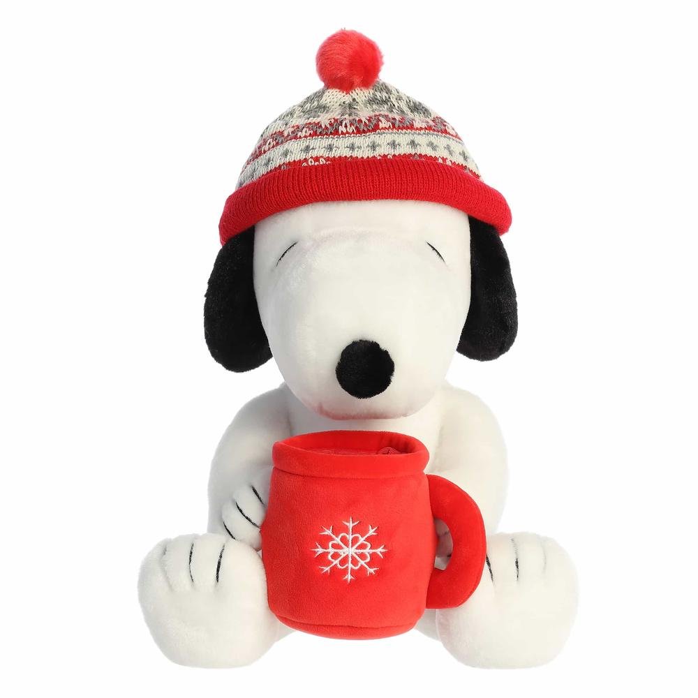 Peluche de Noël Snoopy avec tasse -Peluches- Boutique LeoLudo-Aurora