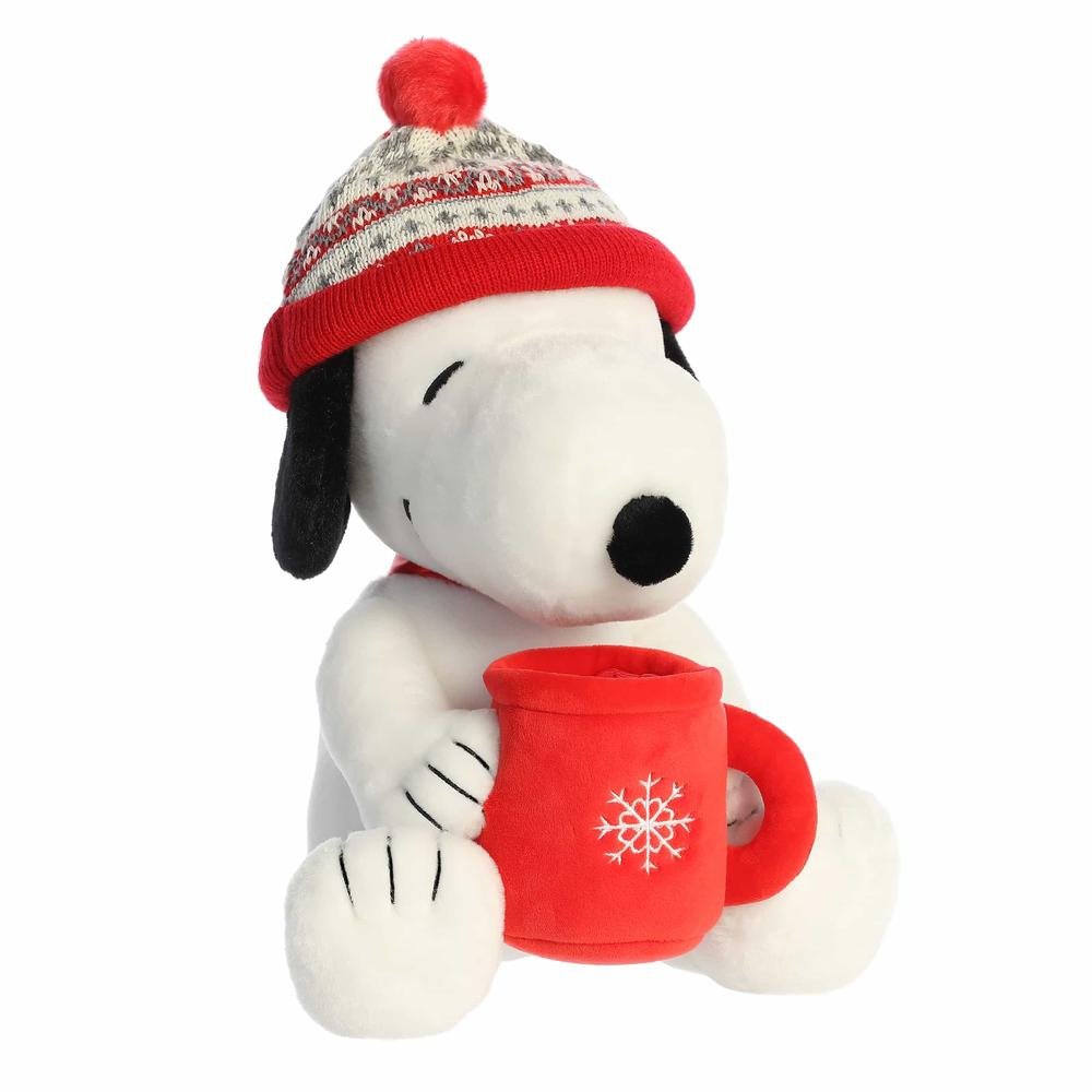 Peluche de Noël Snoopy avec tasse -Peluches- Boutique LeoLudo-Aurora