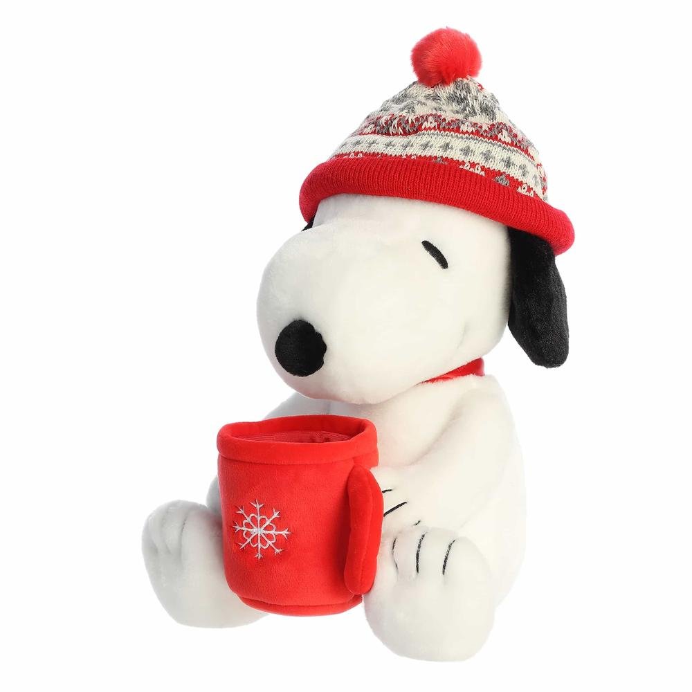 Peluche de Noël Snoopy avec tasse -Peluches- Boutique LeoLudo-Aurora