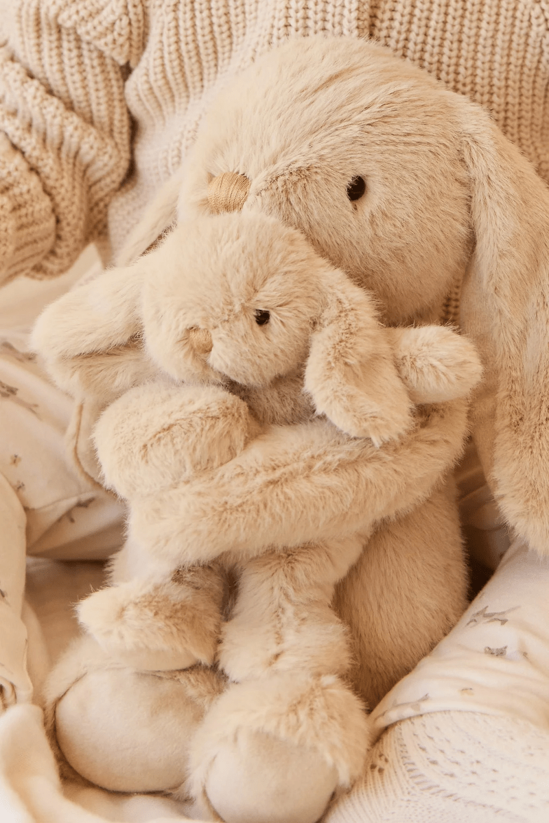 Peluche Frankie le lapin câlin et son bébé - Caramel - Snuggle Bunnies - Peluches - Boutique LeoLudo - Snuggle Bunnies