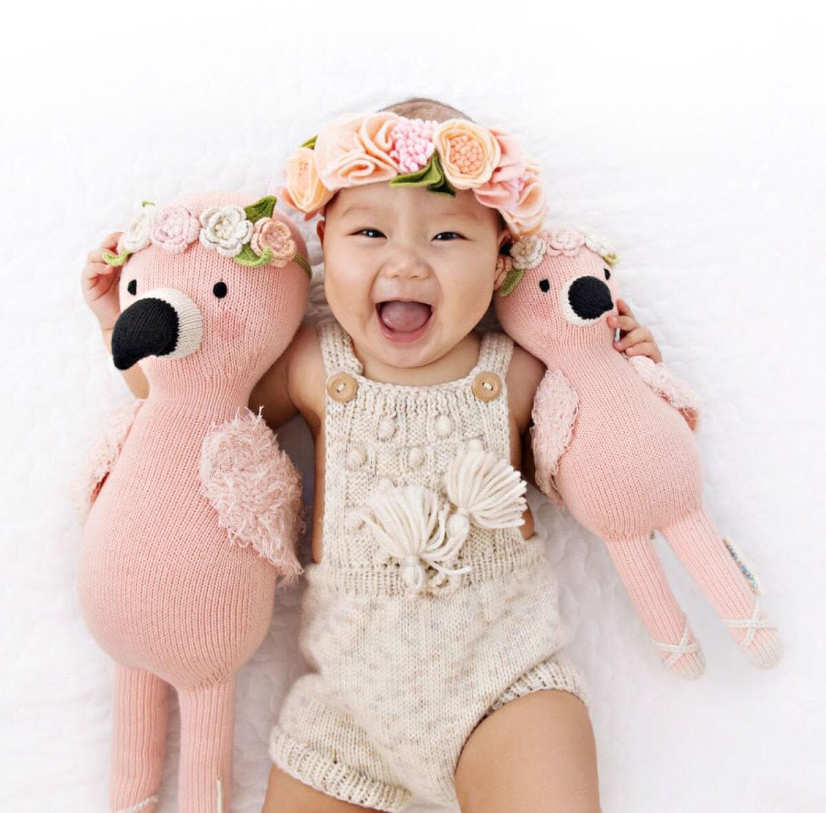 Peluche - Pénélope le flamand rose-cuddle + kind-Boutique LeoLudo