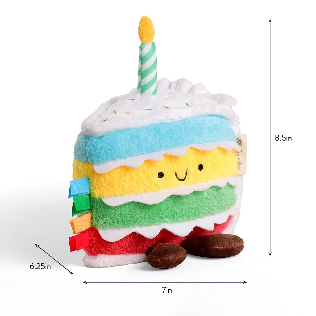 Peluche sensorielle bébé – Gâteau d’anniversaire -Peluches- Boutique LeoLudo-Itzy Ritzy Canada