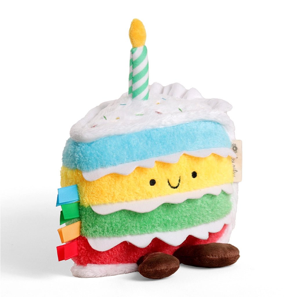 Peluche sensorielle bébé – Gâteau d’anniversaire -Peluches- Boutique LeoLudo-Itzy Ritzy Canada