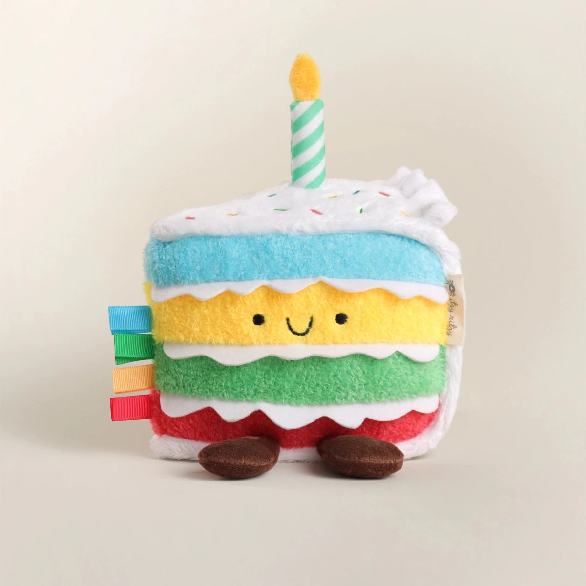 Peluche sensorielle bébé – Gâteau d’anniversaire -Peluches- Boutique LeoLudo-Itzy Ritzy Canada