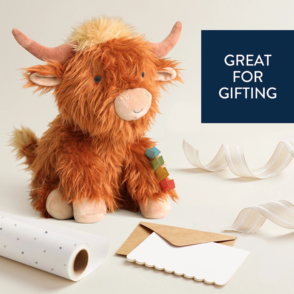Peluche sensorielle bébé – Wyatt le Highland Cow -Peluches- Boutique LeoLudo-Itzy Ritzy Canada