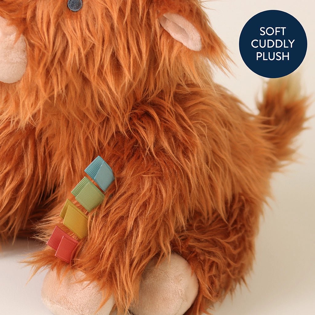 Peluche sensorielle bébé – Wyatt le Highland Cow -Peluches- Boutique LeoLudo-Itzy Ritzy Canada