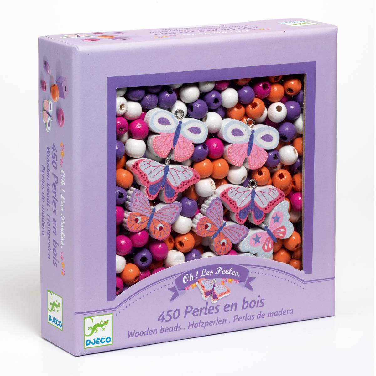 Perles en bois - Papillons (450 pcs) - Jeux de motricité fine - Boutique LeoLudo - Djeco