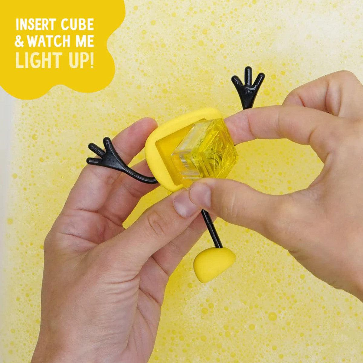 Personnage + cubes lumineux pour le bain Glo Pals - Alex (jaune) - Jouets de bain - Boutique LeoLudo - Glo Pals