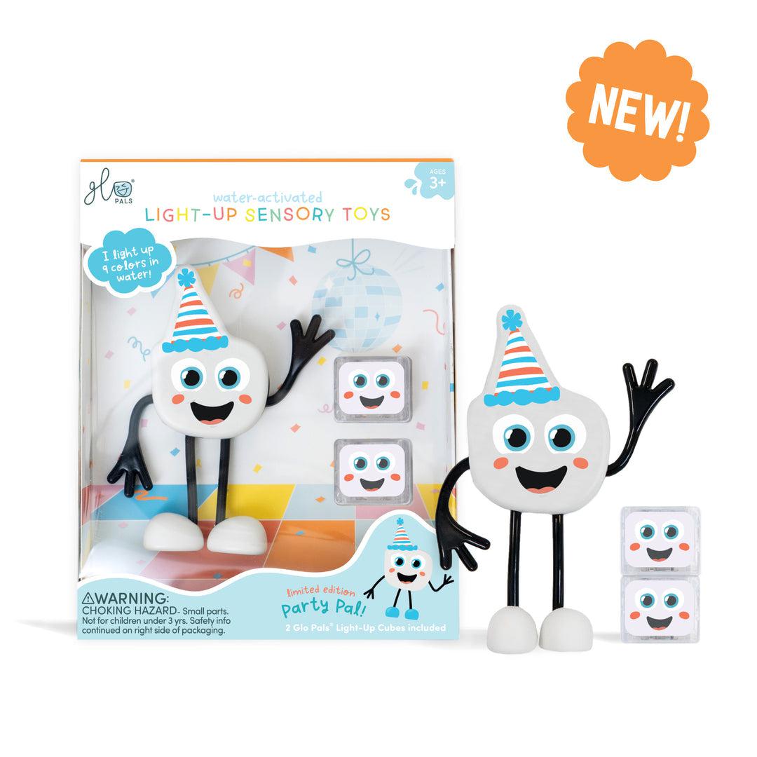 Personnage + cubes lumineux pour le bain Glo Pals - Copain de fête - Jouets de bain - Boutique LeoLudo - Glo Pals