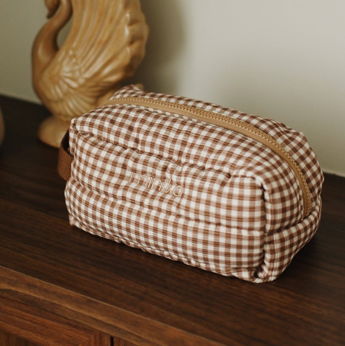 Pochette - Vichy brown -Sacs- Boutique LeoLudo-Minika