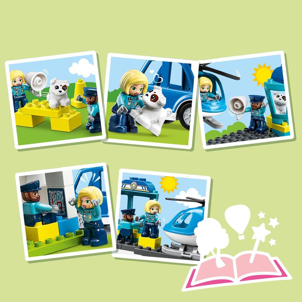 Poste de police et hélicoptère (40 pcs.)-LEGO-Boutique LeoLudo