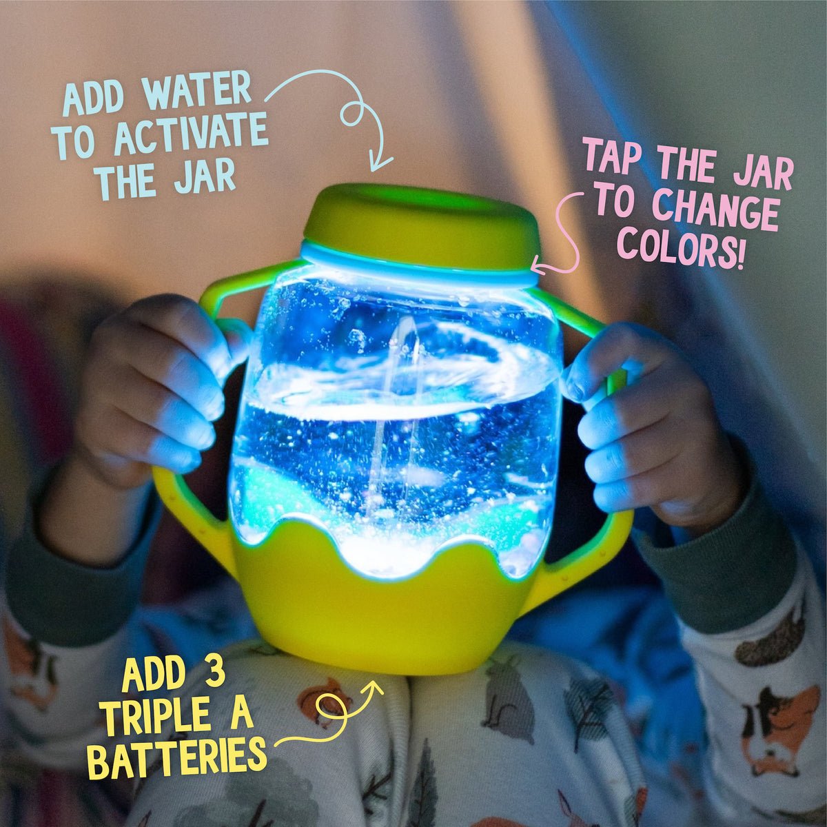 Pot lumineux sensoriel - Jeux de motricité fine - Boutique LeoLudo - Glo Pals