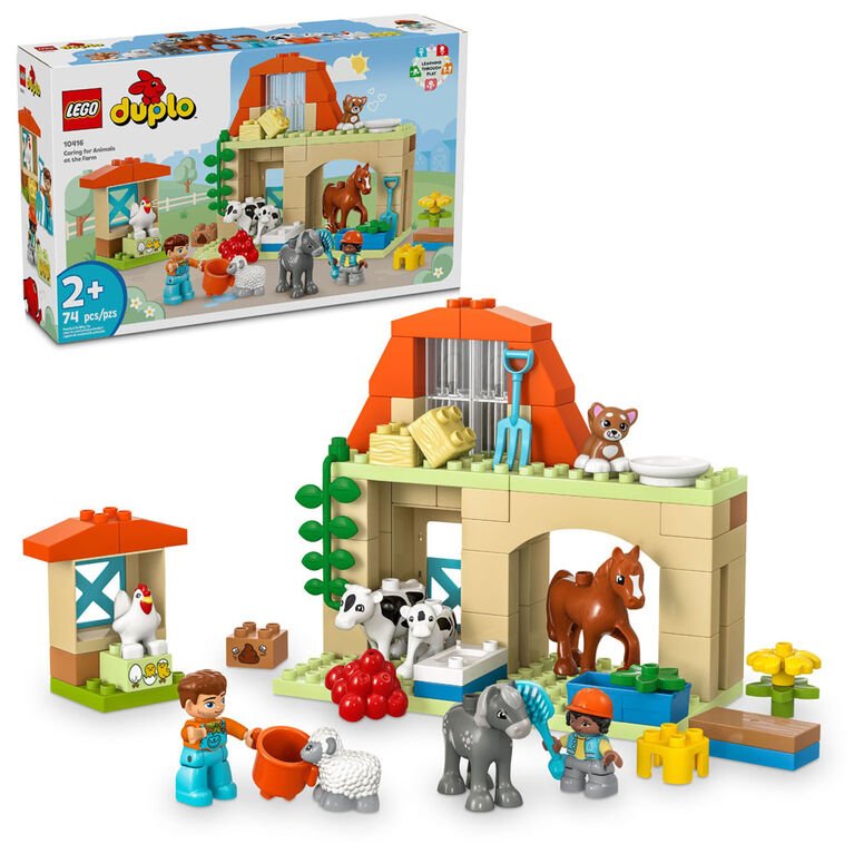 Prendre soin des animaux à la ferme DUPLO (74 pcs) - Jeux de construction - Boutique LeoLudo - LEGO