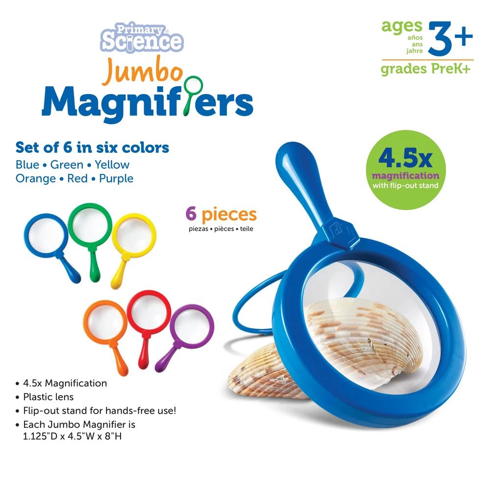 Primary Science - Loupes jumbo (6 pcs - sans support) - Jeux scientifiques - Boutique LeoLudo - Learning Resources
