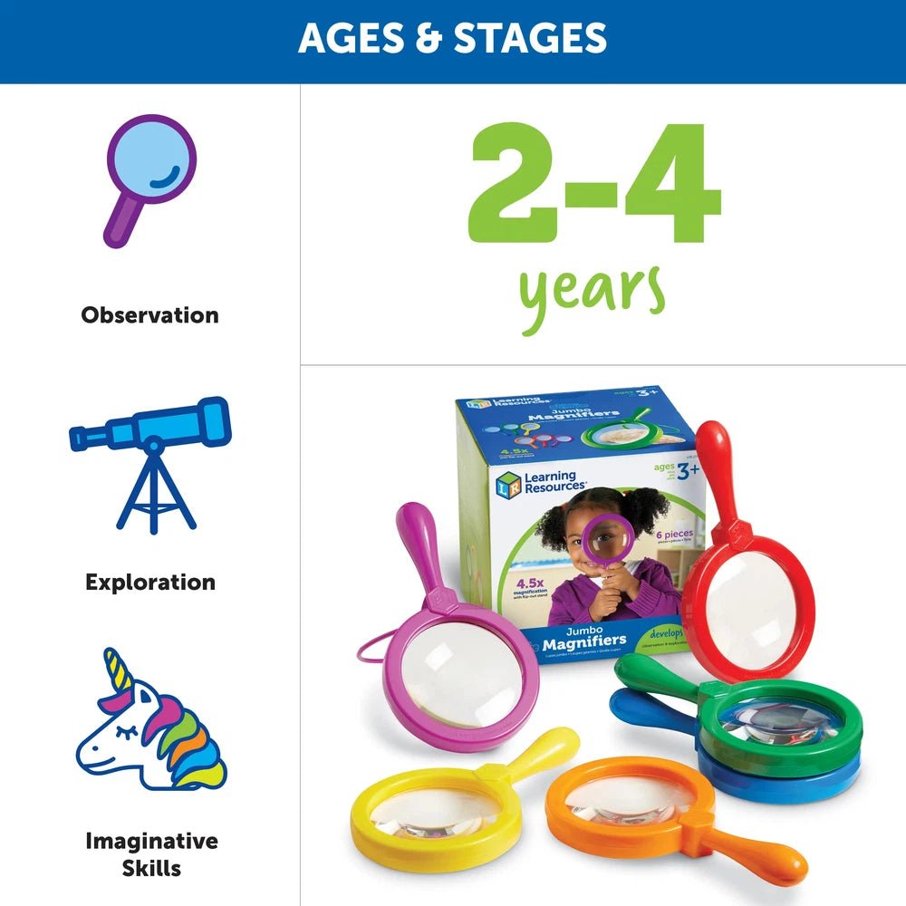 Primary Science - Loupes jumbo (6 pcs - sans support) - Jeux scientifiques - Boutique LeoLudo - Learning Resources