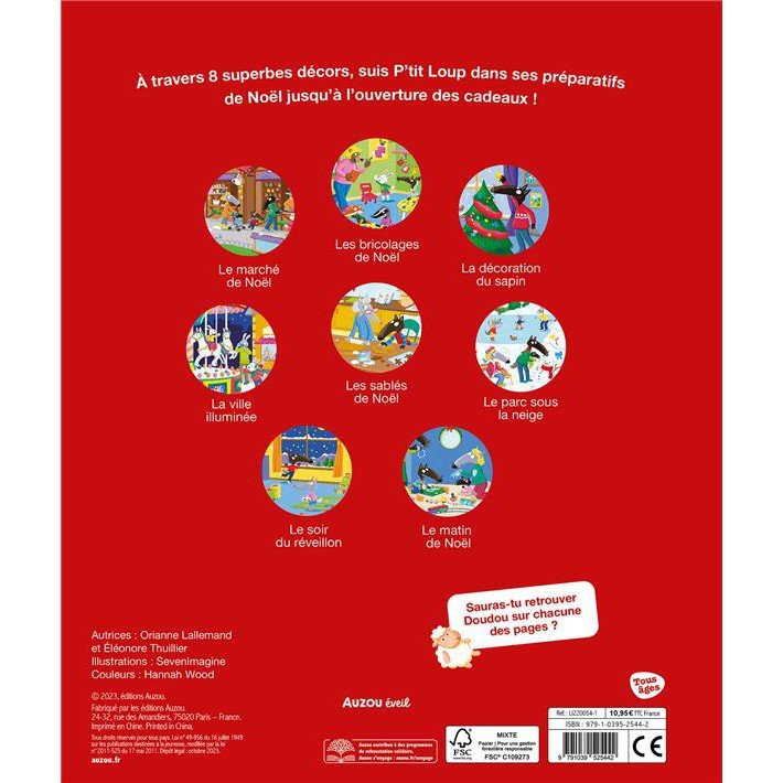 P'tit Loup Cherche et trouve des tout-petits - Vive Noël -Livres- Boutique LeoLudo-Auzou