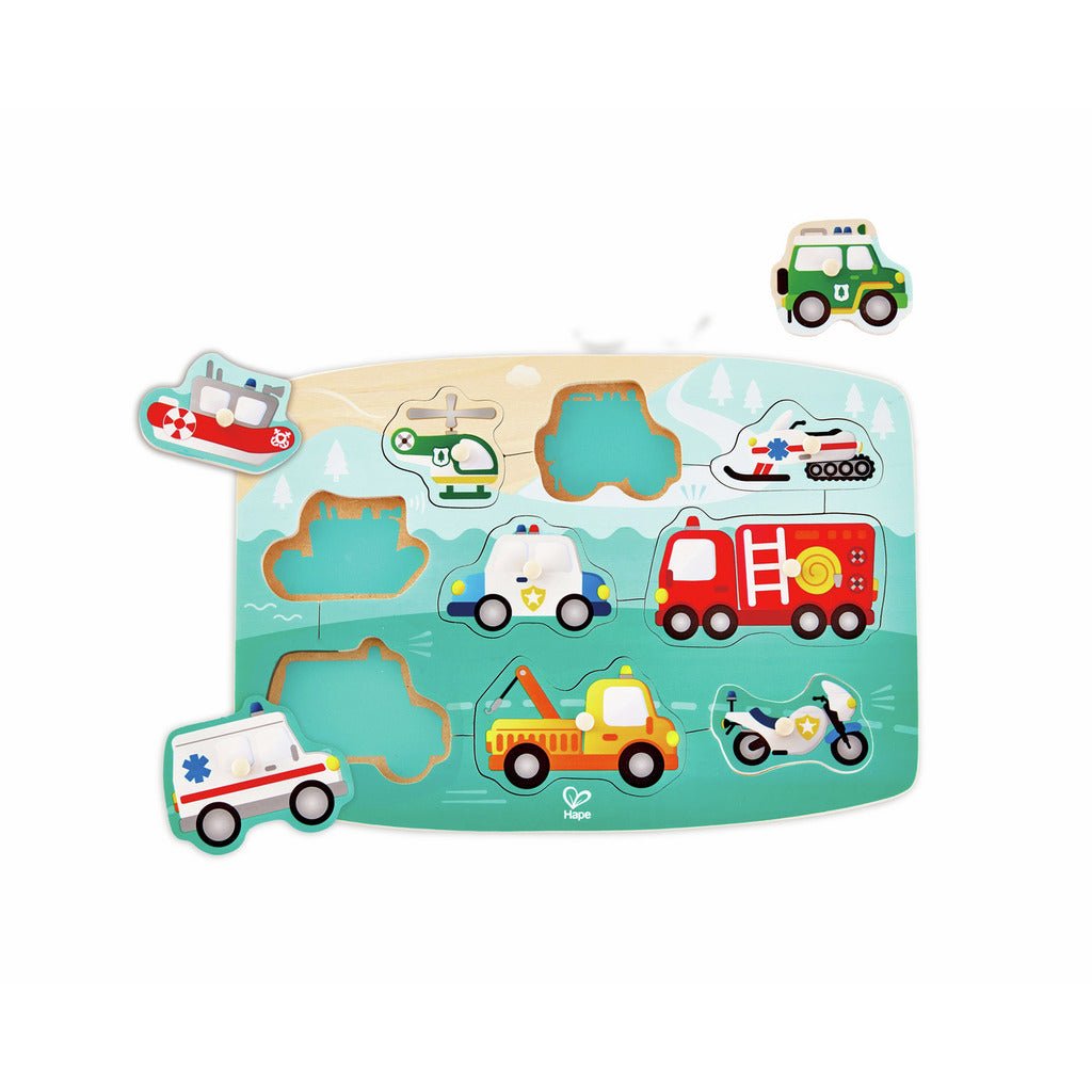 Puzzle bois - Véhicules de construction - Casse - têtes - Boutique LeoLudo - Hape