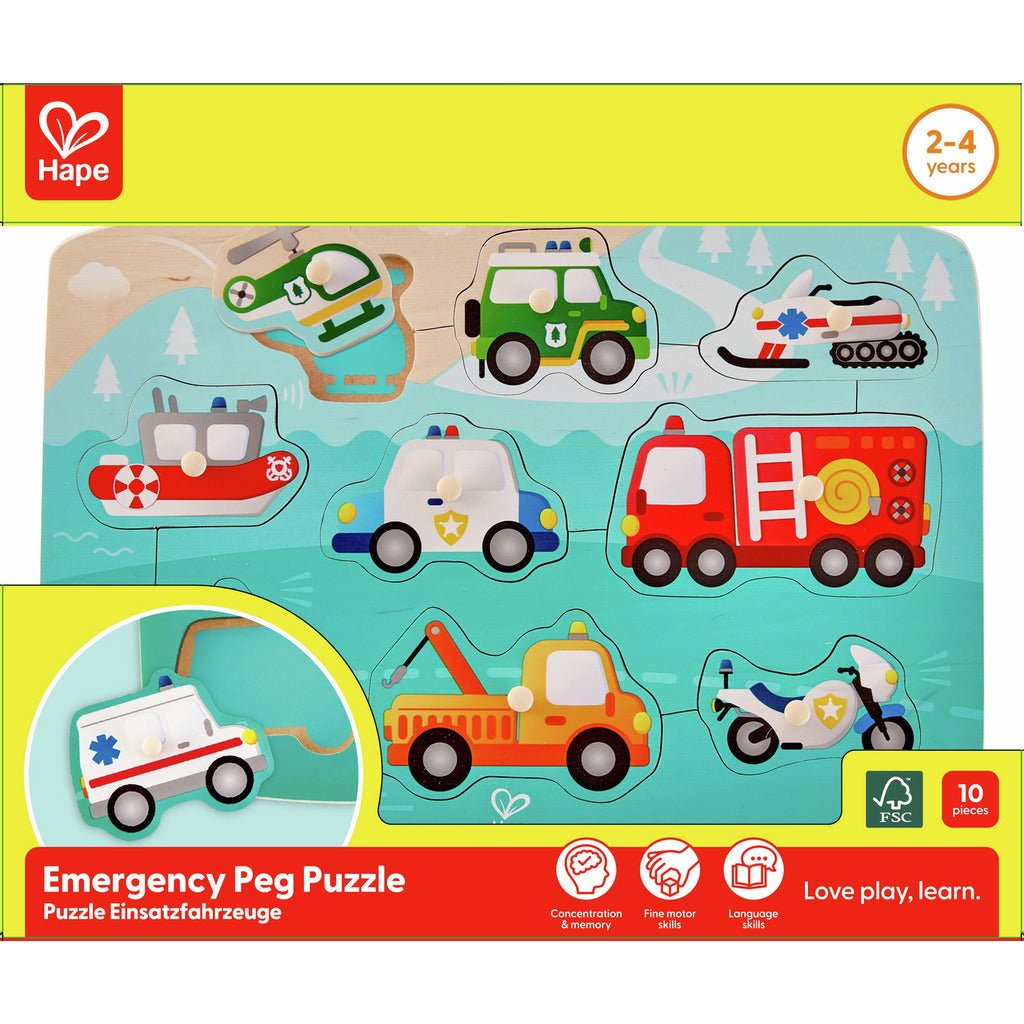 Puzzle bois - Véhicules de construction - Casse - têtes - Boutique LeoLudo - Hape