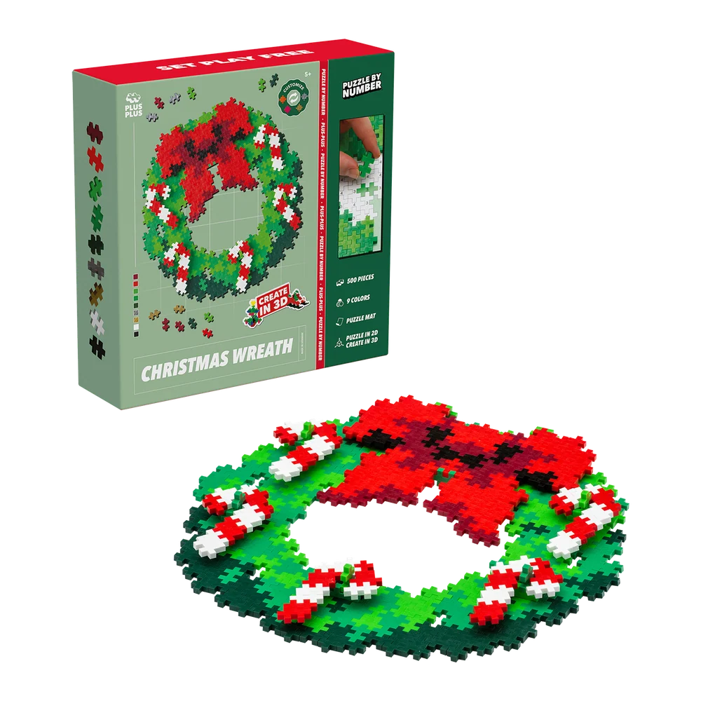 Puzzle By Number – Couronne de Noël (500 pièces) -Jeux de construction- Boutique LeoLudo-Plus-Plus