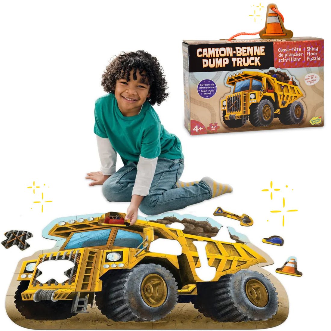 Puzzle de sol scintillant - Camion à benne -Casse-têtes- Boutique LeoLudo-Peaceable Kingdom