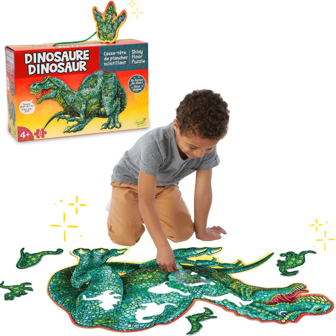 Puzzle de sol scintillant - Dinosaures -Casse-têtes- Boutique LeoLudo-Peaceable Kingdom