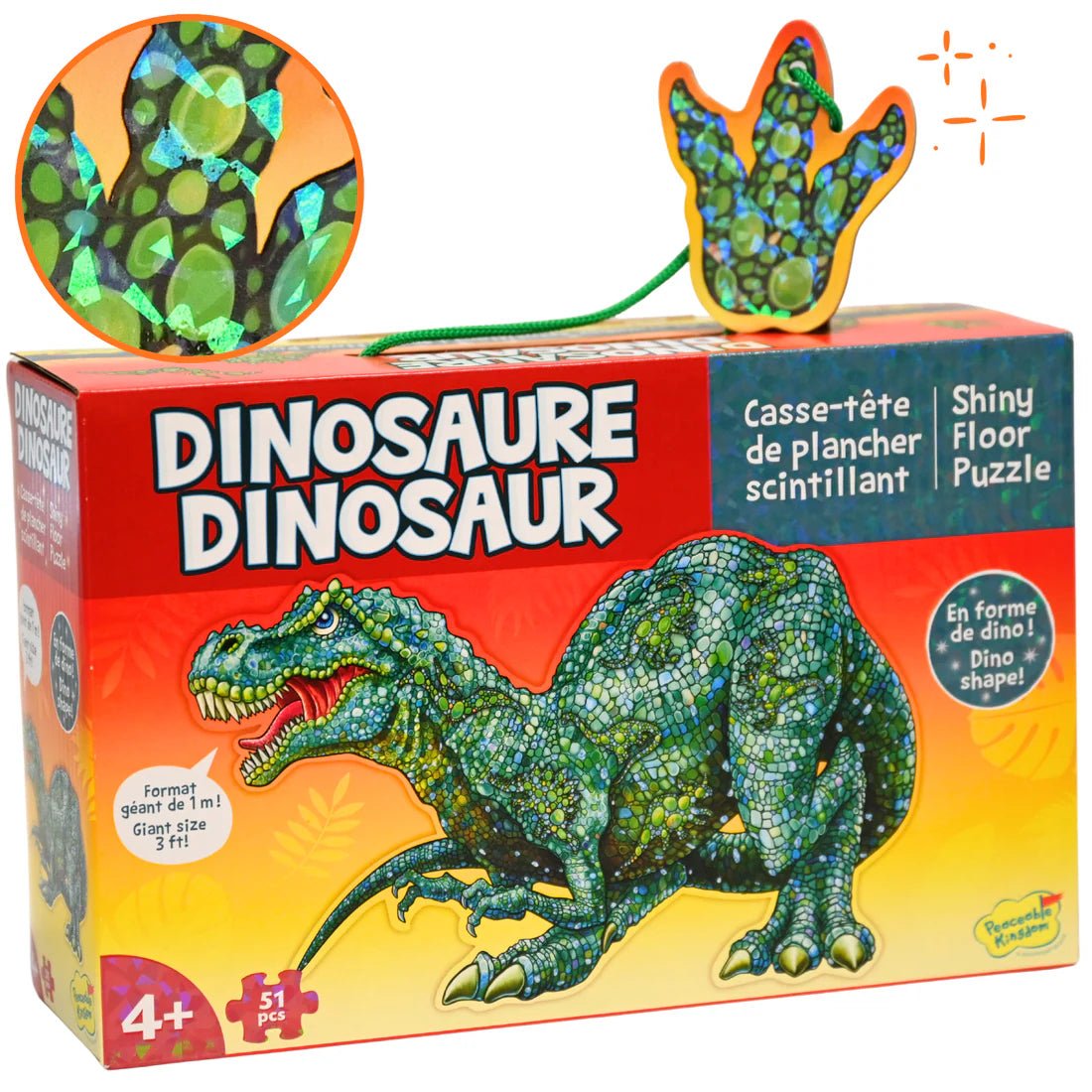 Puzzle de sol scintillant - Dinosaures -Casse-têtes- Boutique LeoLudo-Peaceable Kingdom
