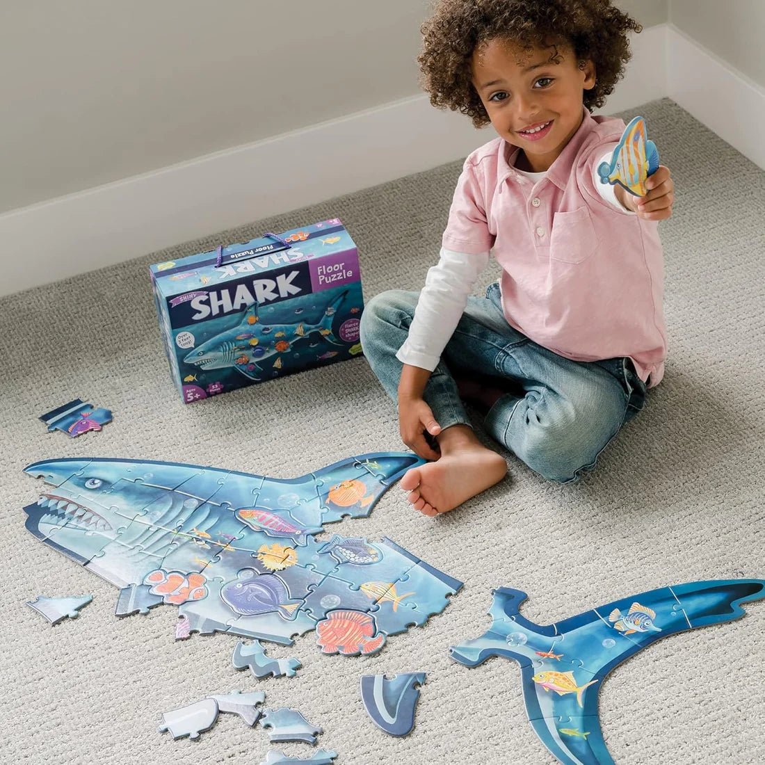 Puzzle de sol scintillant - Requin -Casse-têtes- Boutique LeoLudo-Peaceable Kingdom